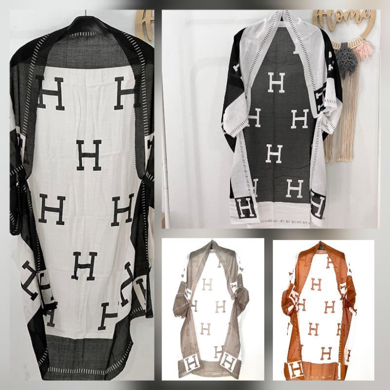 OUTER SCRAF HIJAB SEGI EMPAT MOTIF H