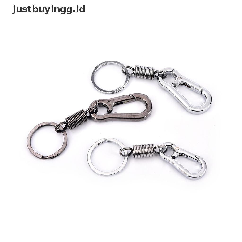 (Justbuyingg.Id) 1pc Gantungan Kunci Carabiner Anti Hilang Bahan Stainless Steel