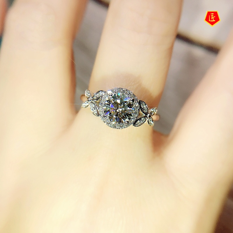 [Ready Stock]Special-Interest Design Moissanite Pt950 Fairy Butterfly Women's Ring