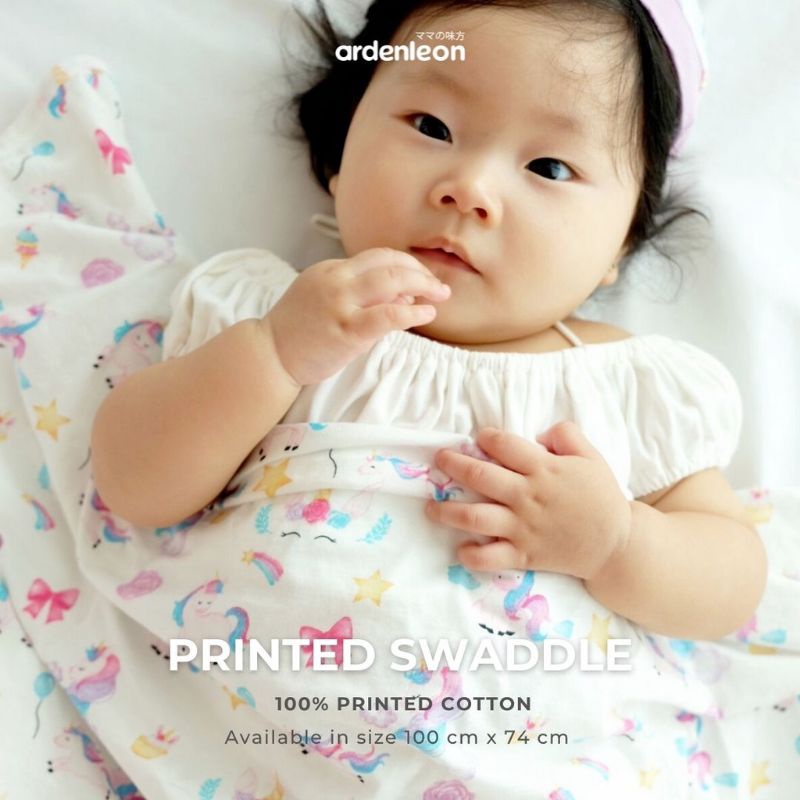 ARDENLEON Baby Swaddle Square Printed Bedong / Kain Bedong Arden Leon Motif