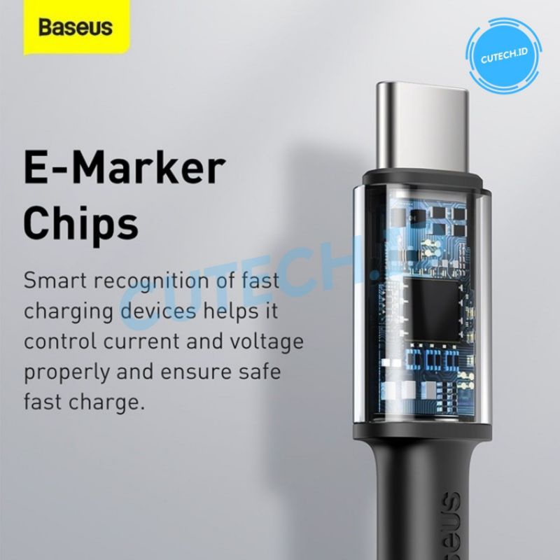 BASEUS KABEL DATA HIGH DENSITY TYPE C TO TYPE C PD FAST CHARGING 100W