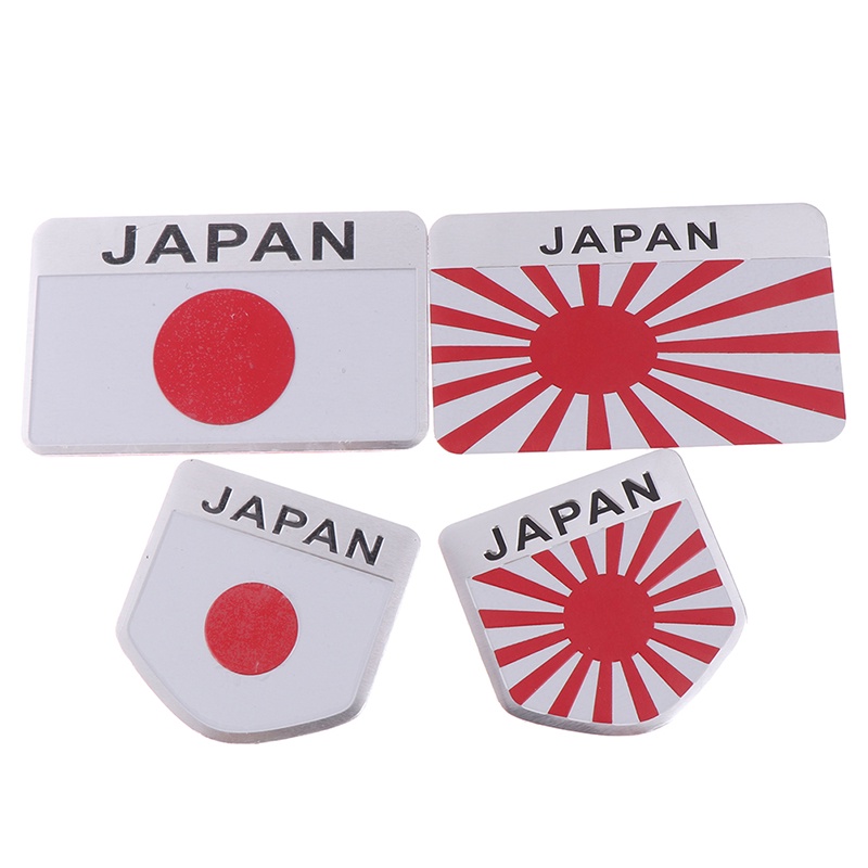 &lt; E2id &amp; &gt; 1Pc Stiker emblem Motif Bendera Jepang Bahan alloy Untuk Mobil / Motor