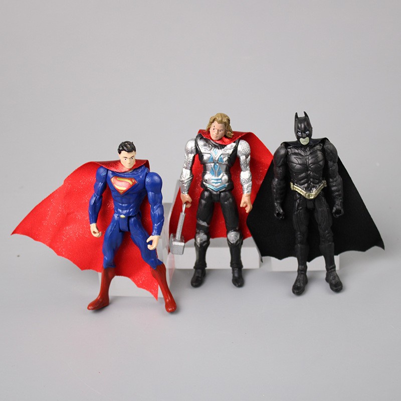 6pcs / Set Mainan Action Figure Super Hero The Avengers Thor Captain America Bahan PVC Untuk Koleksi