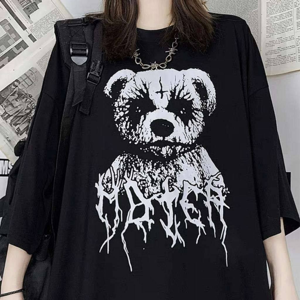 [ GOTH ] T-shirt Women Tedy Bear / Kaos Wanita Beruang 8085 (L/XL)