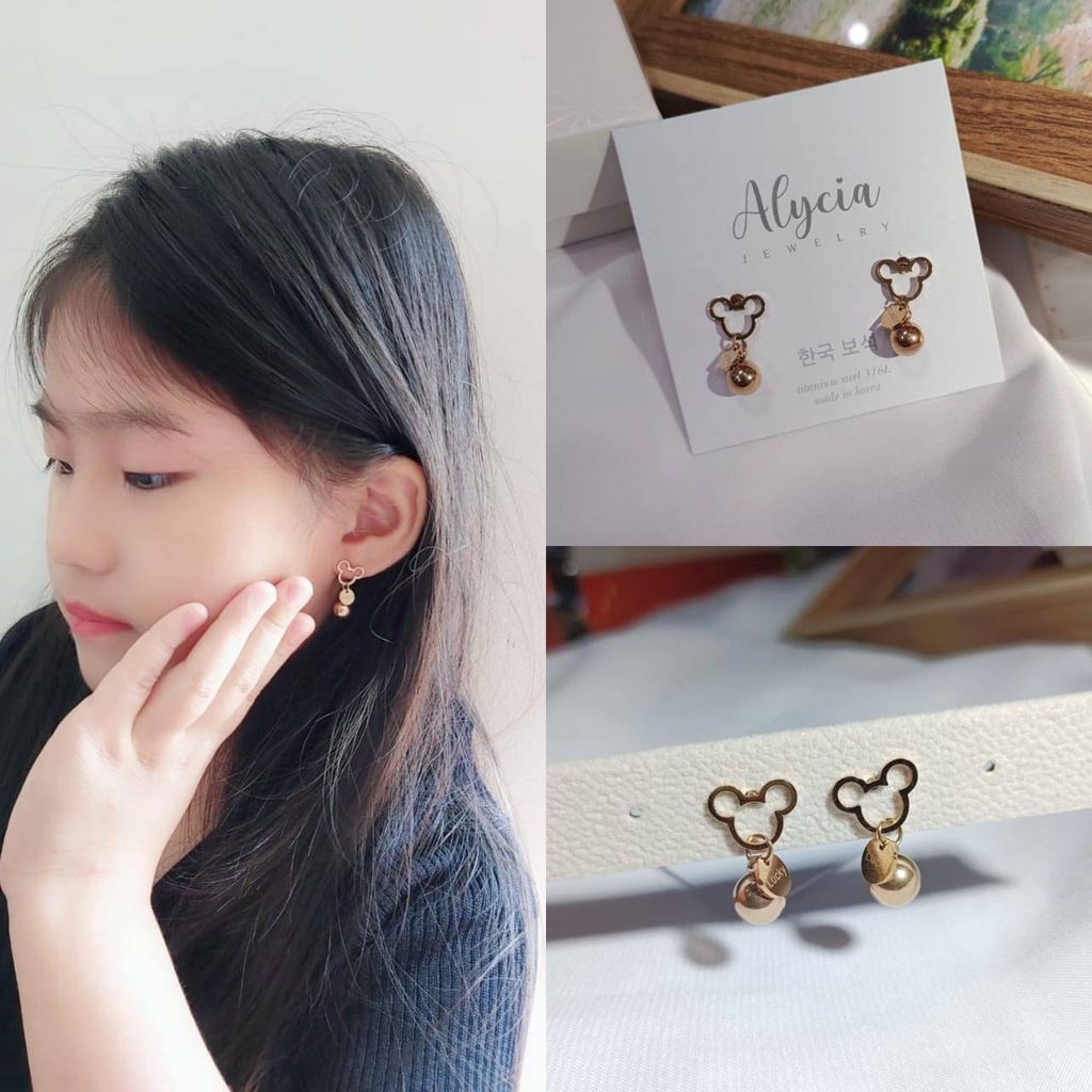 Anting anak titanium anti karat