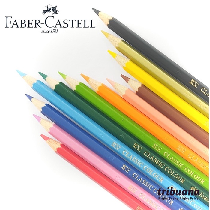 

WARNAPENSIL- PENSIL WARNA 12 FABER CASTELL CLASSIC PANJANG -PENSIL WARNA