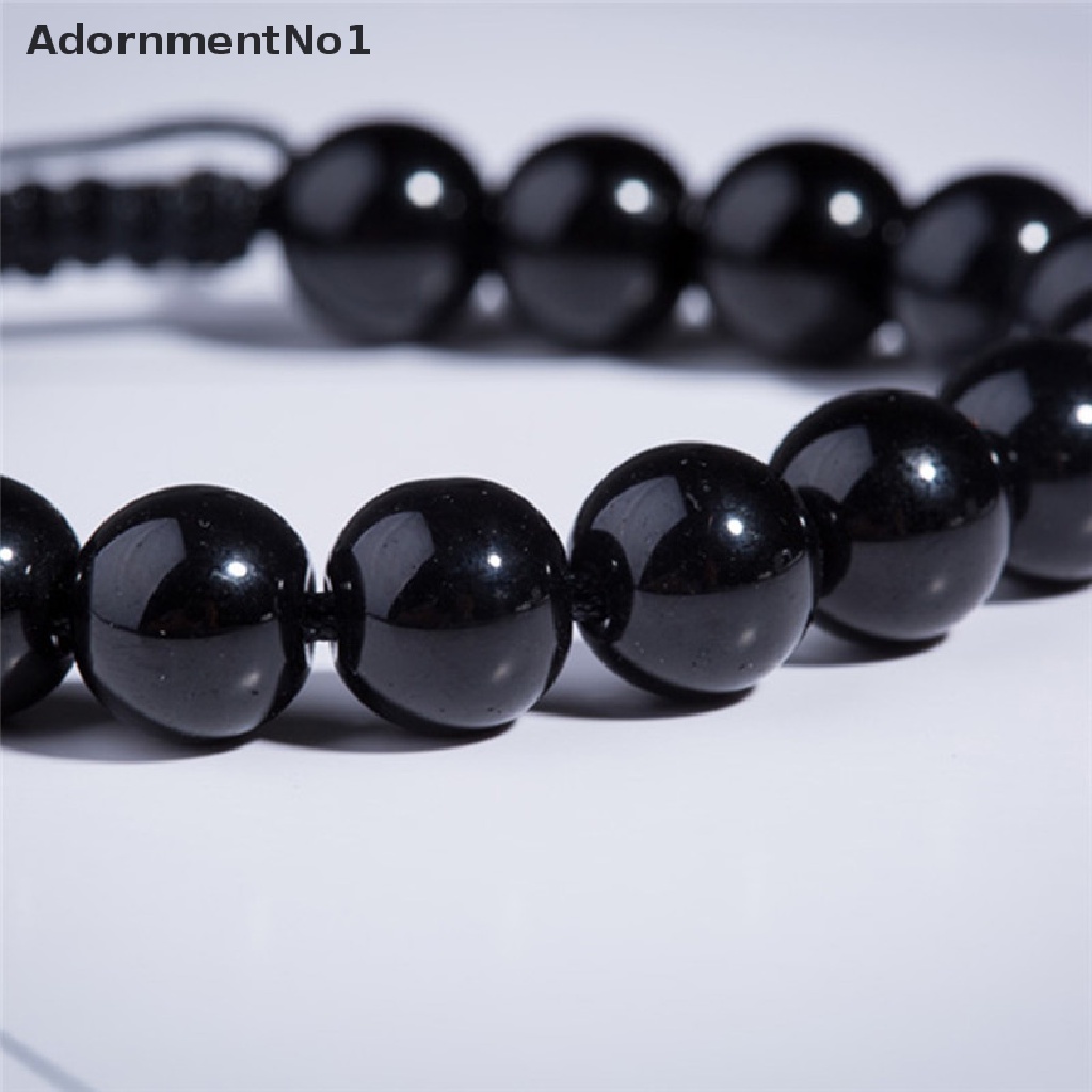 (AdornmentNo1) Gelang Tangan Batu Obsidian Bulat Untuk Kesehatan / Menurunkan Berat Badan