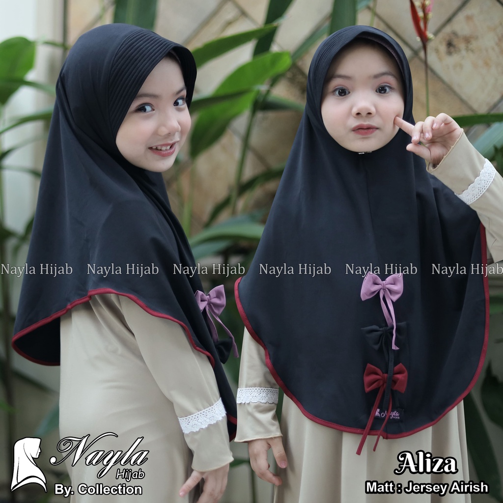 Kerudung Anak Instan Model ALIZA Jersey Airis Hijab Anak Jersey Pita Depan Original Nayla Hija'b