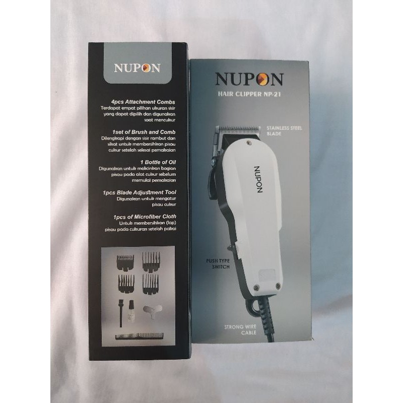 Cukuran rambut Hair Clipper / Shaver Nupon NP-21 Fullset Original