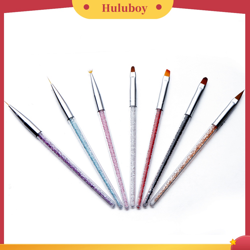 Huluboy Huluboy♡ Pen Gambar / Lukis Kutek Gel UV Dengan Gagang Berlian Imitasi Untuk Manicure DIY