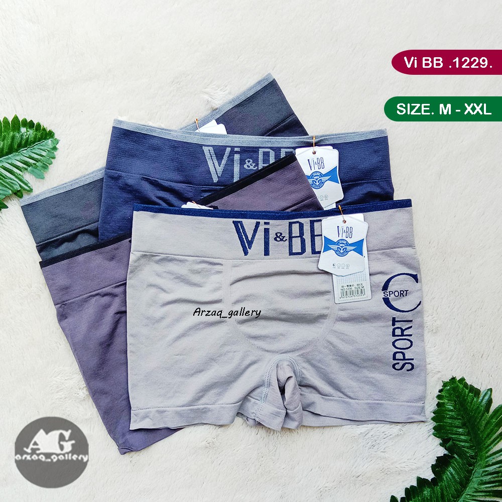 Grosir Lusinan - CD BOXER 1229 Celana dalam Pria Boxer Seamless VI BB / Boxer Pria / Celana Boxer /  Boxer Rajut /  Cd Boxer /  / Celana Dalam Dewasa / Sempak  Pria /Vi bb / Celana ketat