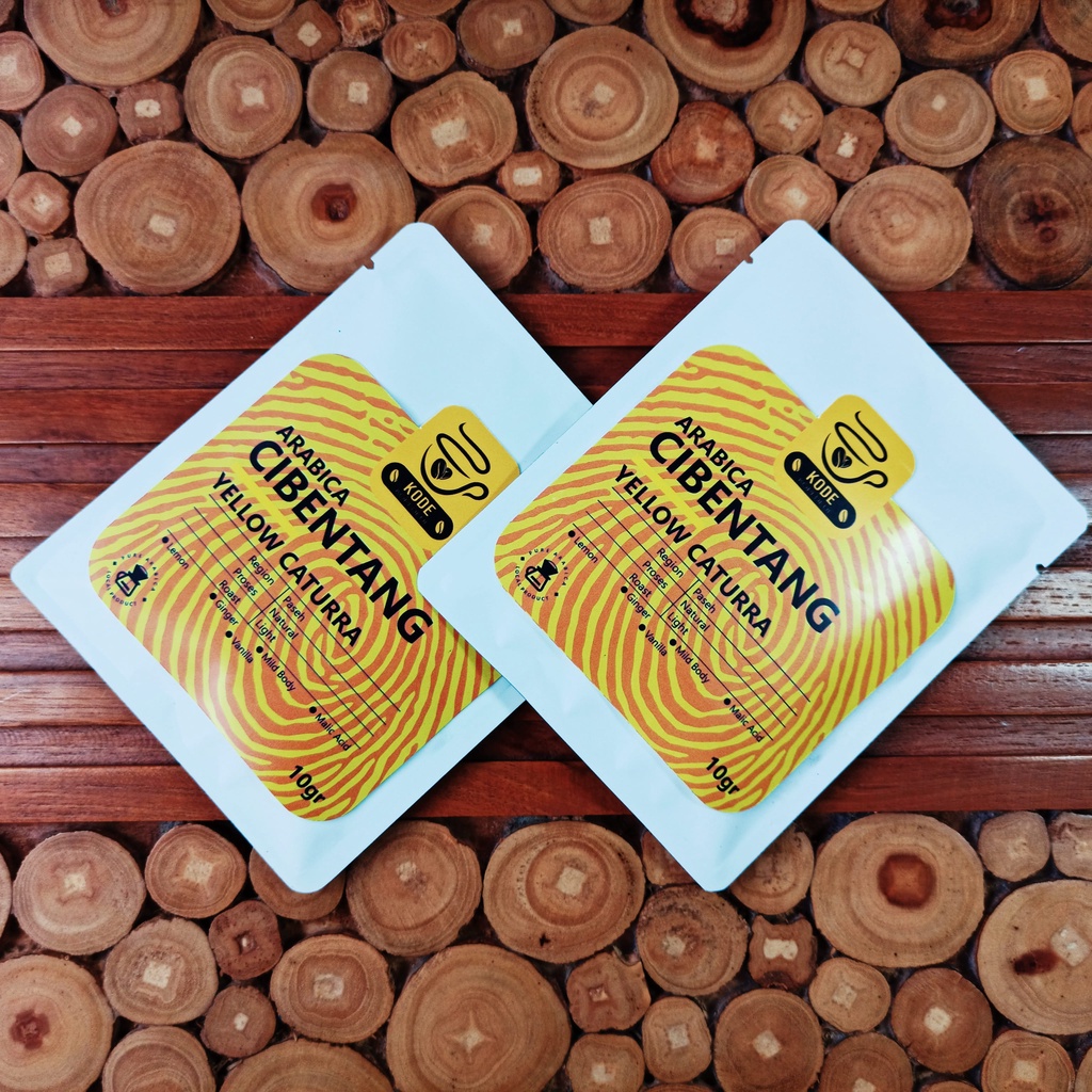 

KOPI ARABIKA KODE CIBENTANG YELLOW CATURRA PROSES NATURAL KEMASAN 10 GR (DRIP BAG)
