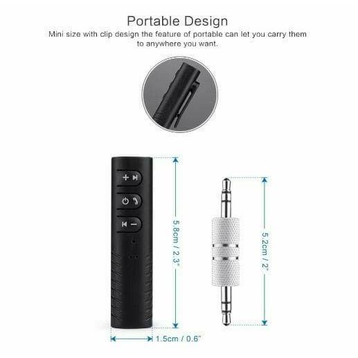 Bluetooth Wireless Audio Receiver Dongle Music Support Hands-Free Vlle Ori