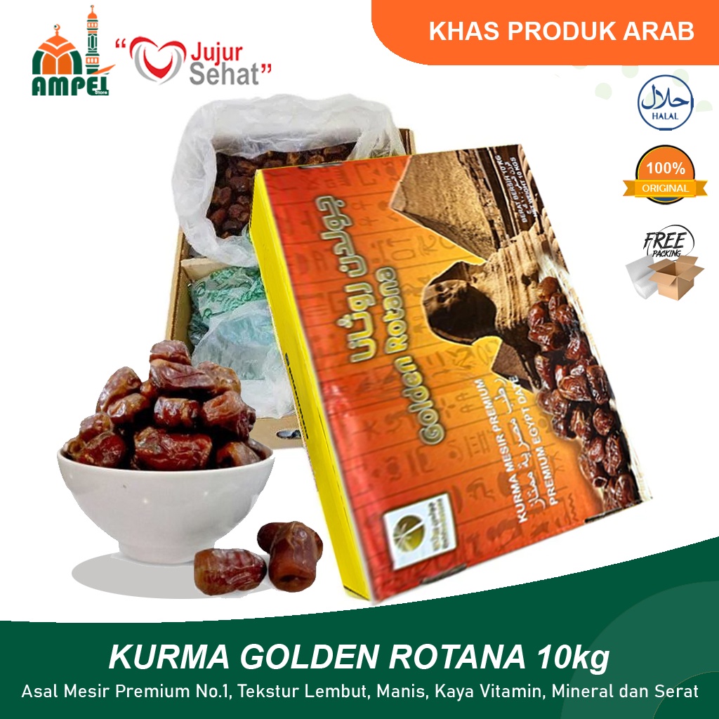 1 DUS Kurma Basah Mesir Golden Rotana 10kg Kemasan Plastik Enak Premium Promo Termurah - KURMA MESIR