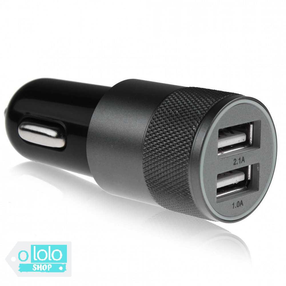 Fashion Dual USB Car Charger 2.1A - FM-001 [Hitam] Grab Medan