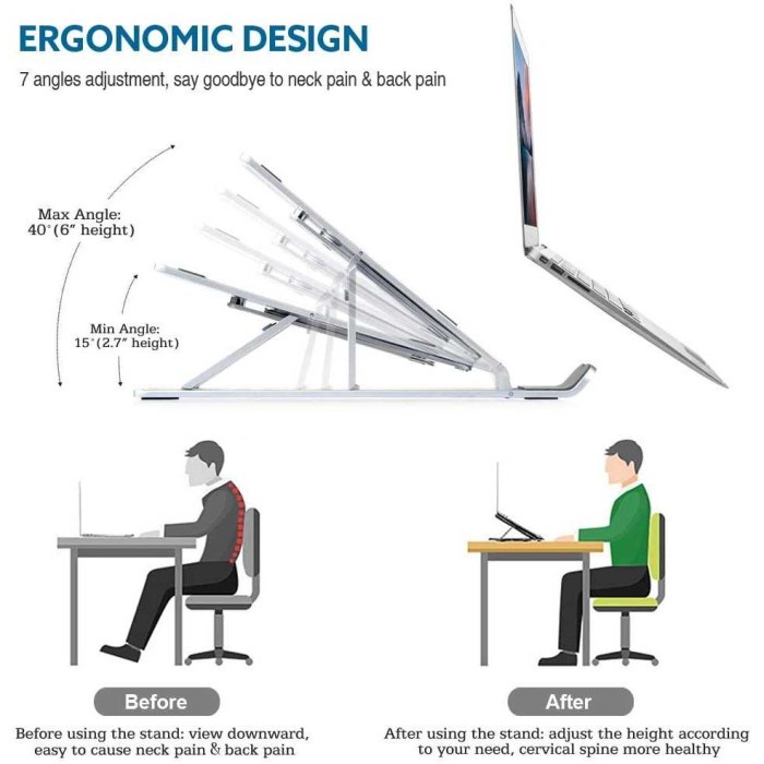 OUTMIX Laptop Stand Aluminium Foldable Adjustable 7 Height - LSP7