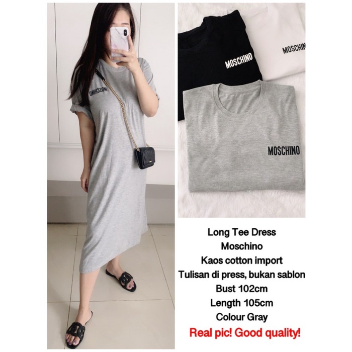 Korean Style - Baju Dress Wanita Terbaru Kiara One Set Model / On IY822 Long Tee Dress Moschin Imp