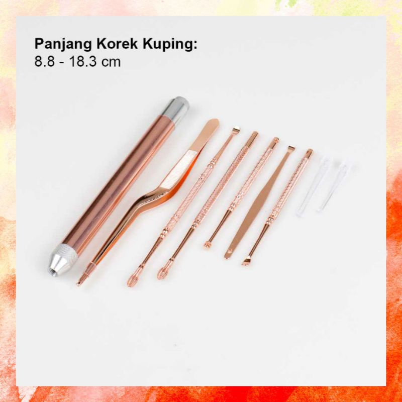 Pembersih Telinga Premium Korek Kuping Premium Ear Spoon LED 7 PCS - JC9