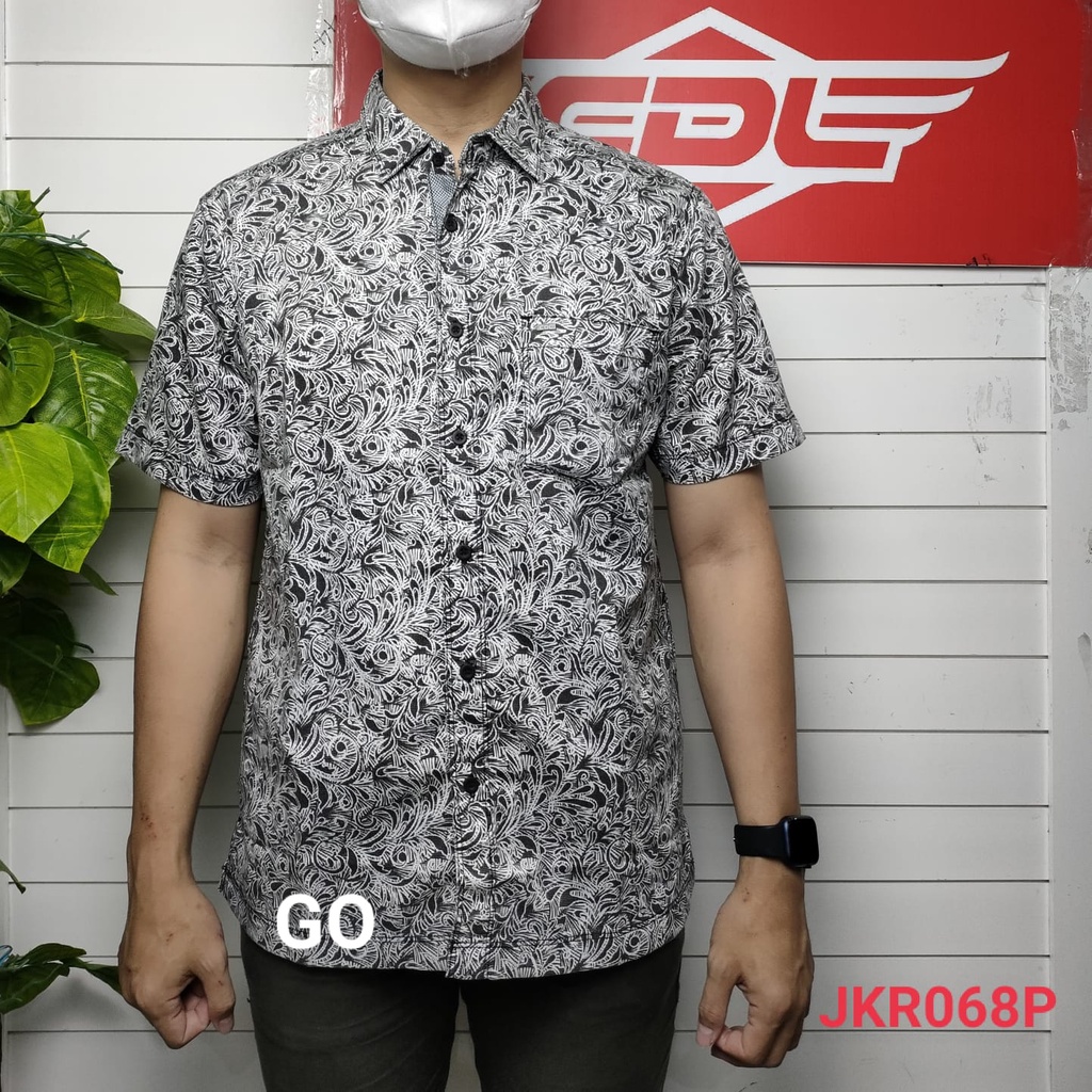 BB CDL By (CARDINAL) Pakaian Pria Kemeja Hem Casual Reguler Lengan Pendek Garis Distro Original