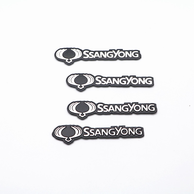 4pcs Stiker 3D Aluminum Untuk Dekorasi Mobil Ssangyong Kyron Rexton Korando Actyon Tivoli Rodius Musso 2020 2019 2018