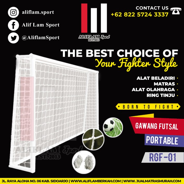 Gawang Futsal Portable RGF-01 Gawang Futsal Bongkar Pasang