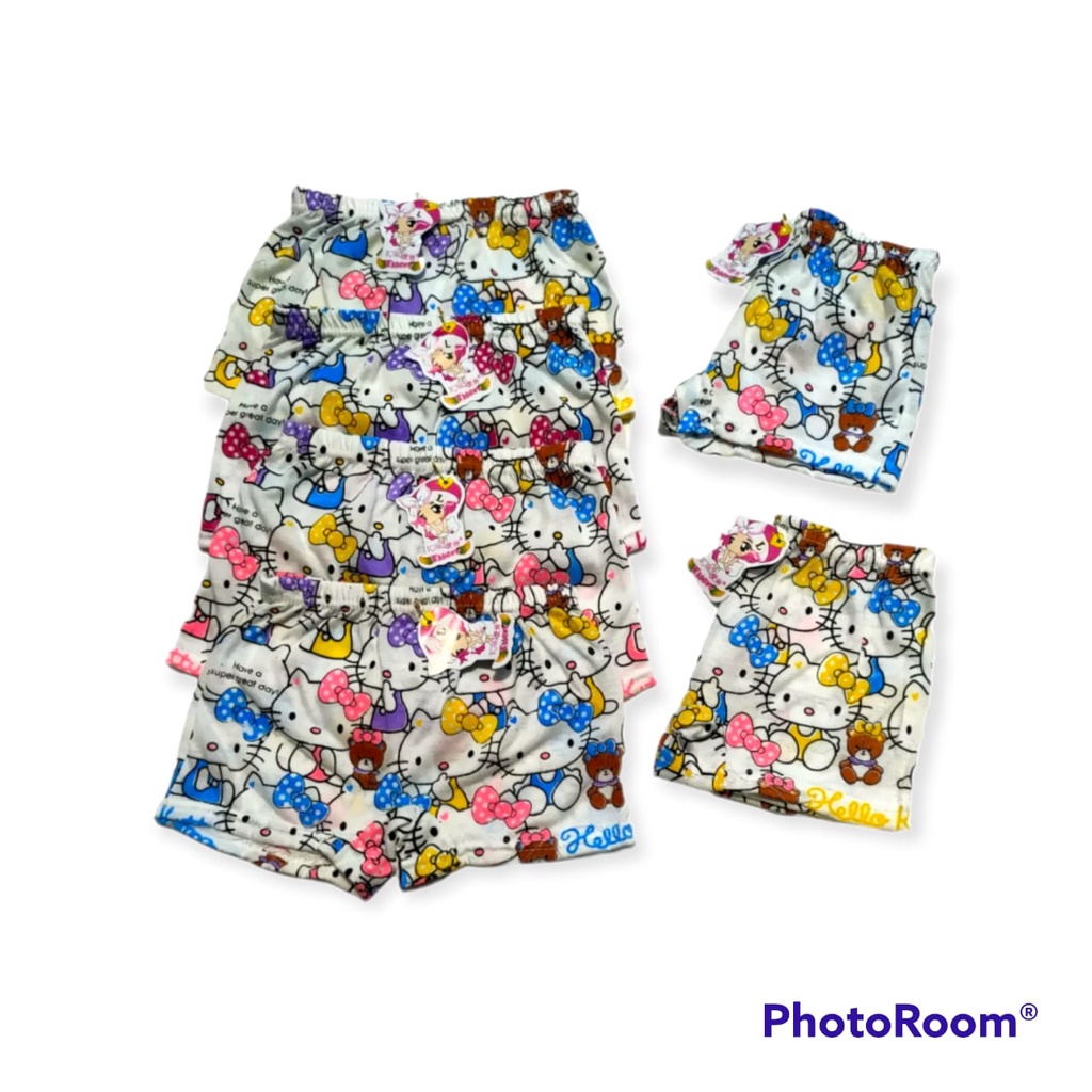 NEW...6 PCS CELANA DALAM BOXER ANAK PEREMPUAN MOTIF KARAKTER HELLO KITTY/KWALITAS IMPORT/BAHAN SUPER SOFT