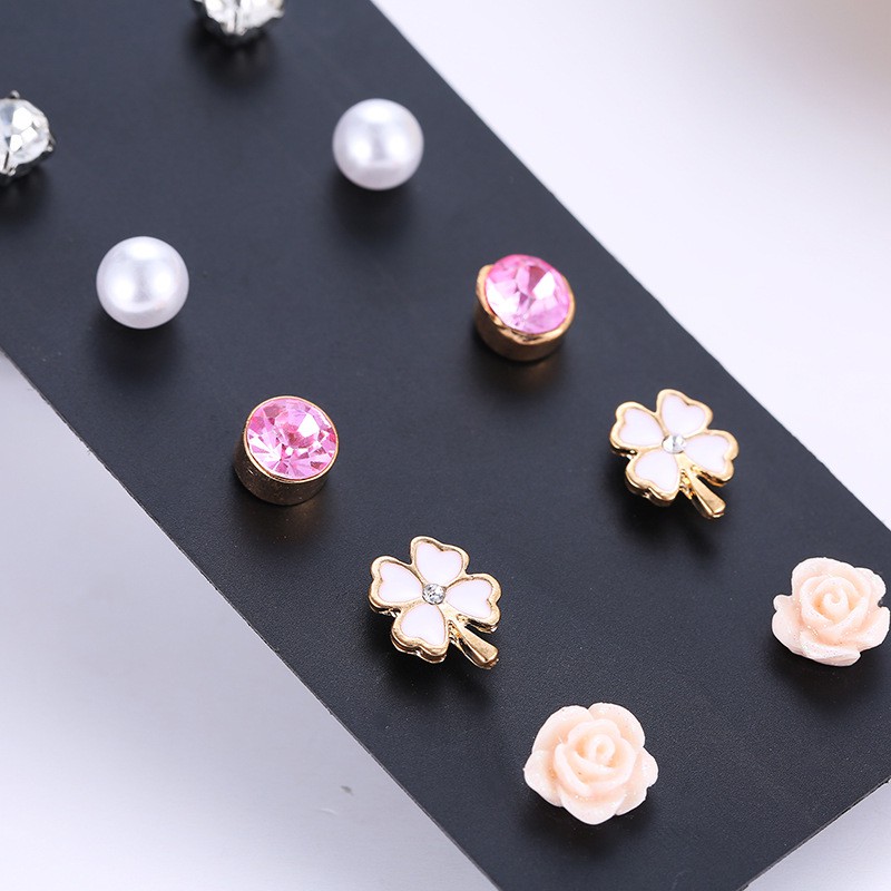 Set 6 Anting Anting-Anting Sederhana Liar Geometris Anting Fashion Anting Stud