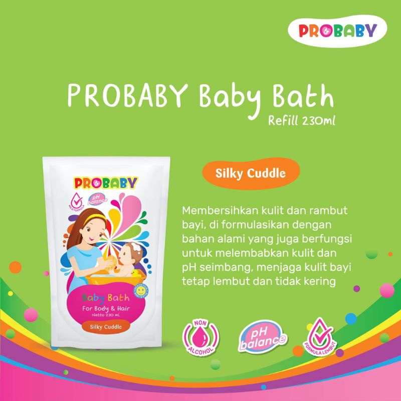 Probaby Bath and Shampoo Refill 230 ml / Sabun Sampo Bayi Anak Pro Baby