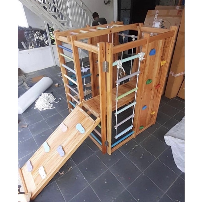 Brakiasi lipat mahoni kubus type 2 with monkey bar/ tidak