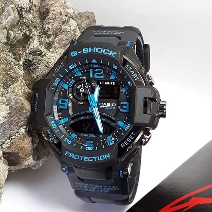 Jam Tangan Gshock GA1000 Water Resist Renang - Hitam lis Biru