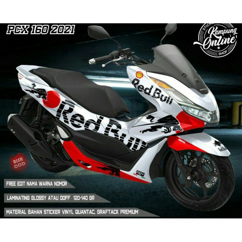 STICKER DECAL FULLBODY HONDA PCX160 MOTIP REDBULL VARIASI