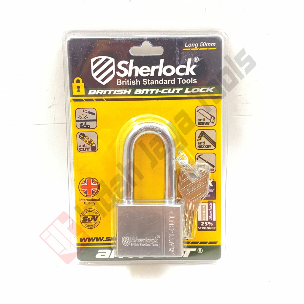 SHERLOCK ANTI CUT Gembok 50 mm Anti Cut Drill Saw Cairan Motor Rumah