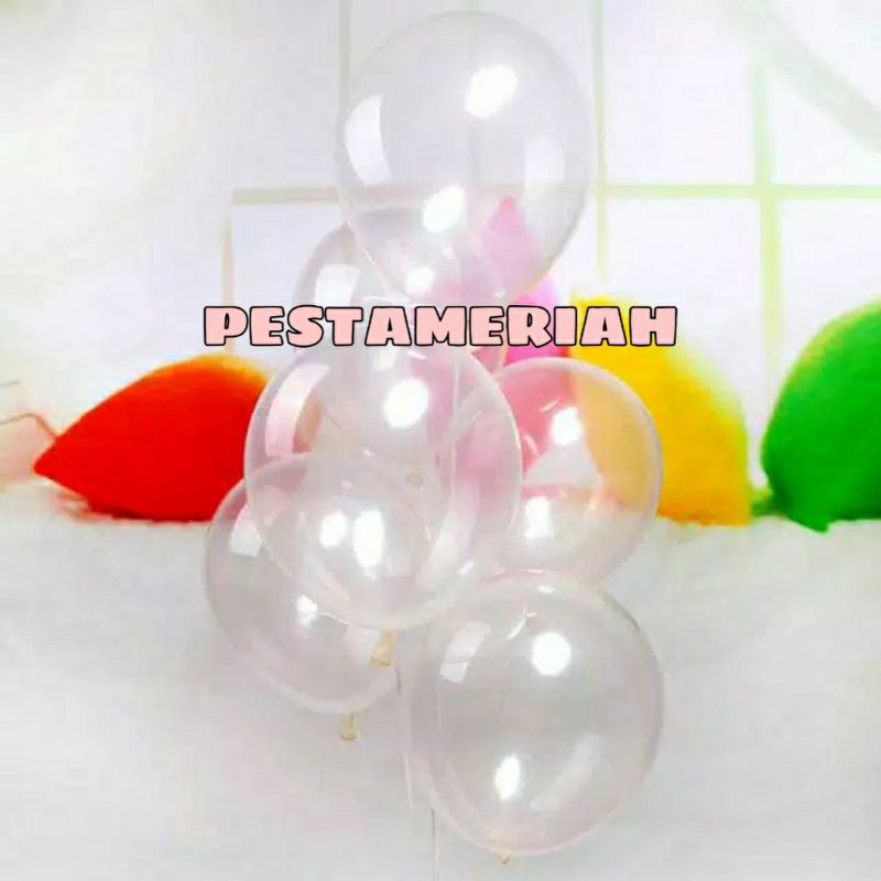 BALON LATEX TRANSPARANT / BALON TRANSPARANT 12 INCH / BALON LATEX BENING 12"