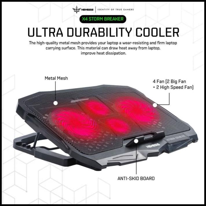 Cooling Pad Nyk Nemesis X4 Storm Breaker - Fan Cooler Laptop