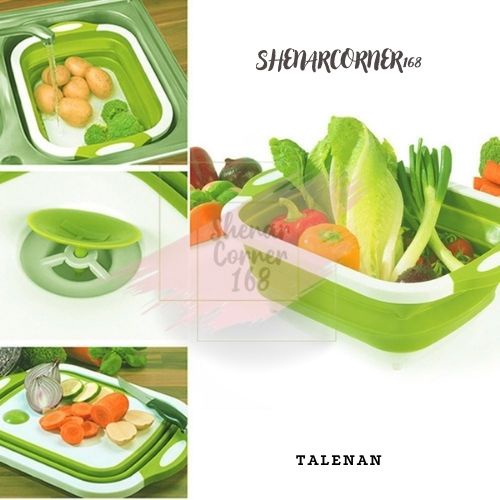 SHENAR TALENAN LIPAT 3 IN 1 MULTIFUNGSI / BASKOM LIPAT WADAH CUCIAN SAYUR SERBAGUNA/ TALENAN LIPAT, SHENARCORNER168