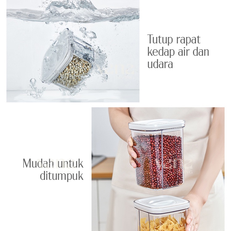 Vana Toples Plastik Penyimpanan Snack Makanan Ringan Tupperware Bening Aesthetic Kulkas Set Untuk Kue Kering Susu Praktis Anti Bocor Kedap Udara