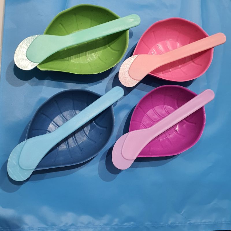 Mangkok masker set spatula / mangkok daun / mangkok 2in1 set mask