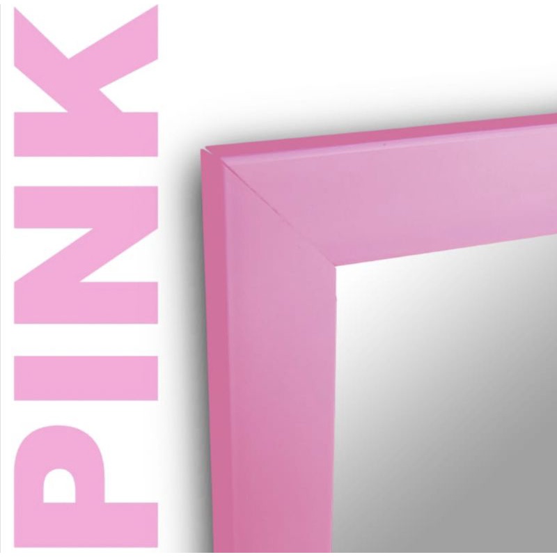 Aesthetic Cermin dinding gantung minimalis Cermin makeup Cermin dinding murah 65x25-Pink