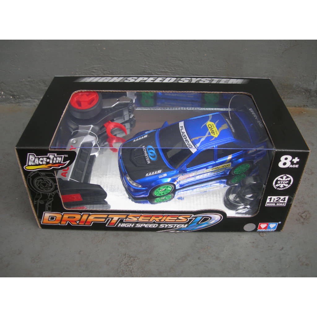 rc audley 1:24 race tin drift series biru metalic