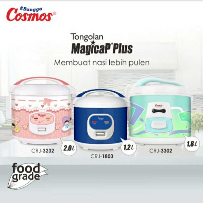 Rice Cooker 1,2 Liter Cosmos CRJ 1803 Magic Com Cosmos 1803 Rice Cooker Kecil Cosmos