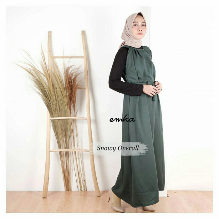 TERBARU       Baju Overall Jumpsuit Wanita Muslim Snowy