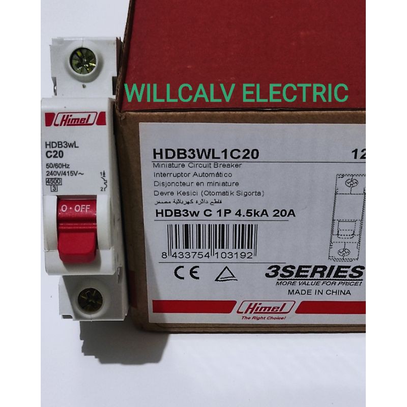 MCB HIMEL HDB3W 1P C6 C10 C16 C20 - MCB HIMEL HDB3W 1P 6A 10A 16A 20A