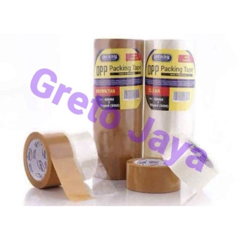 

( Coklat Murah ) Plakban Lakban Putih Clear Isolasi Solasi Tape Seltip Selotip Penambal Packing Karton Cokelat