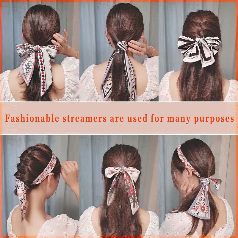 Ikat Kepala korea/Ikat Rambut Multifungsi Elegan/Desain Pita Prancis Wanita