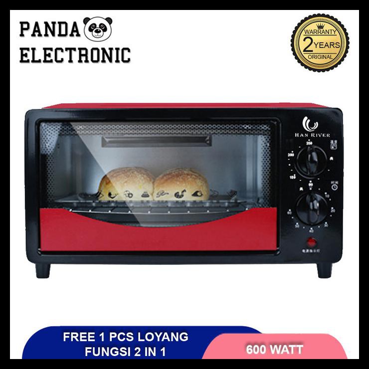 Oven Listrik Han River Oven Listrik Manual 12L Pemanggang Kue - Merah