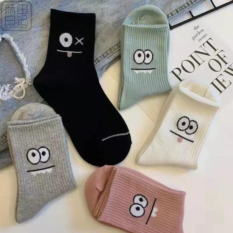 [COD] Kaos Kaki Panjang Motif Mata Emoji Ala Japanese Style Lucu Cute Kaos Kaki Panjang Import Kaos Kaki Wanita