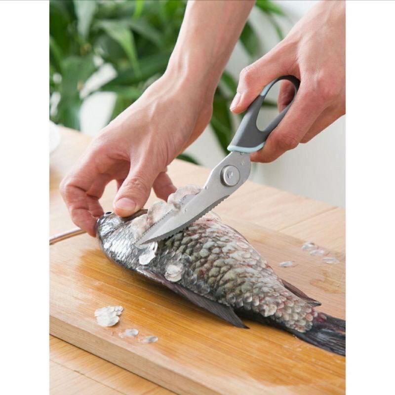 MJ88 Gunting Dapur Serbaguna Multifungsi Magnet / Alat Pemotong Sayur / Daging / Ikan Serbaguna Super murah