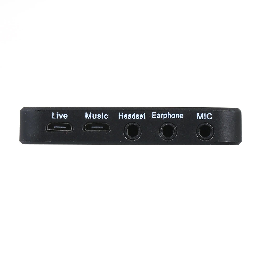 Soundcard V6 QUMUSIC Smartphone Live Broadcast Audio - V6 - Black