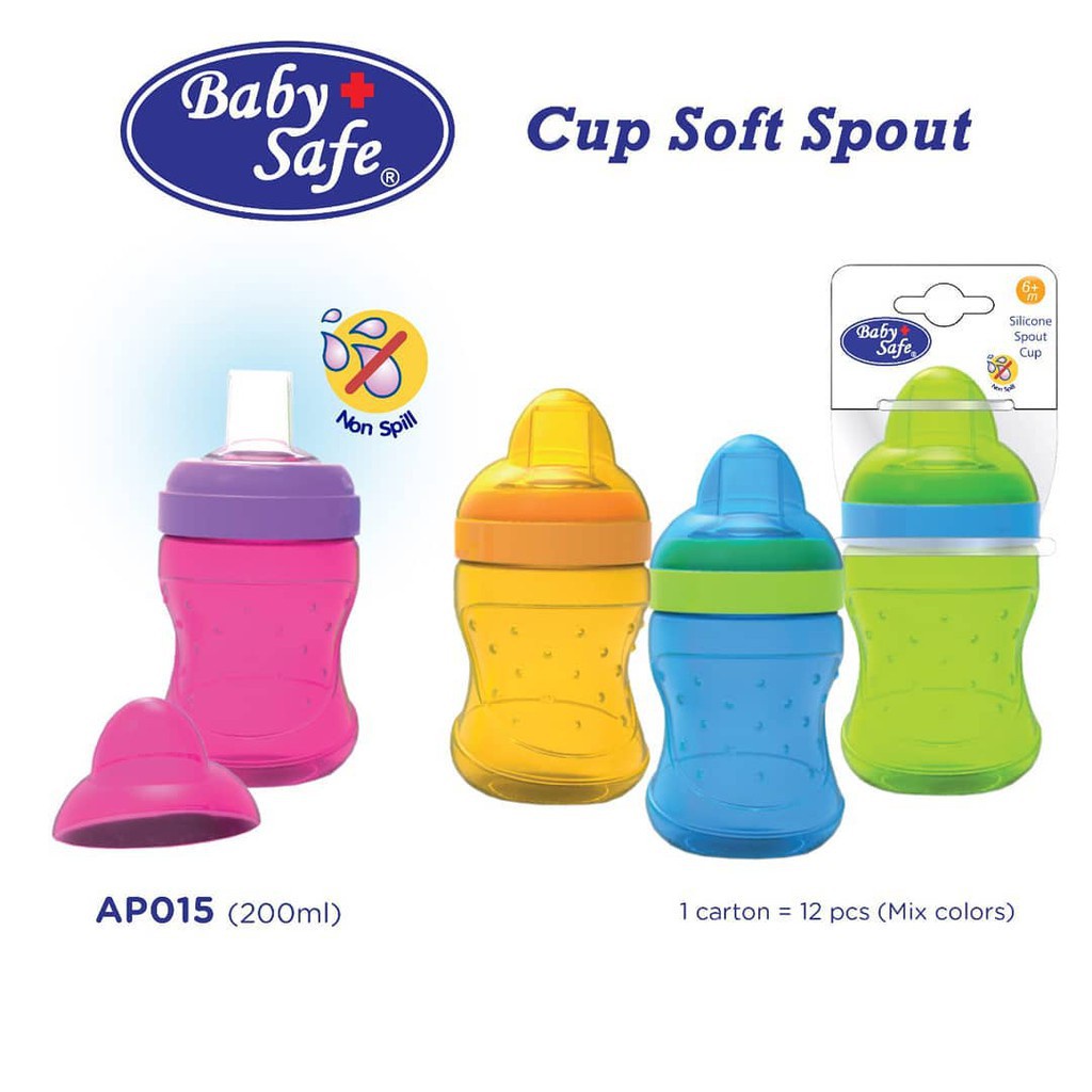 BABY SAFE AP015 CUP SOFT SPOUT / TRAINING CUP SOFT SPOUT / dot bayi anak anti tumpah / dot bayi anak