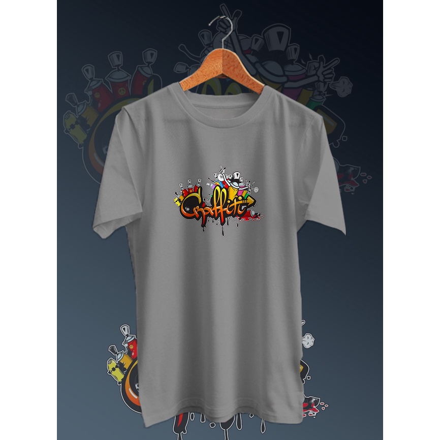 KAOS DISTRO PRIA MURAH GRAFFITI KAOS DISTRO KEKINIAN GAMBAR DIGITAL FULLPRINT /NECK/LENGAN PENDEK